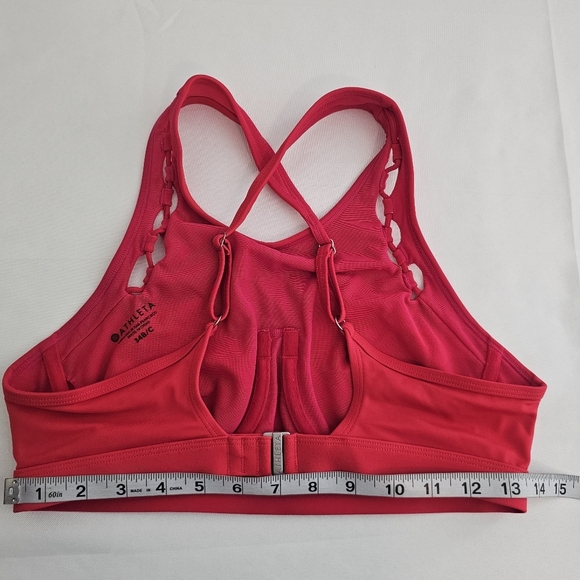 Athleta High Neck Loop Bikini Swim Top 34B/C Criss Cross Back - Picture 9 of 10